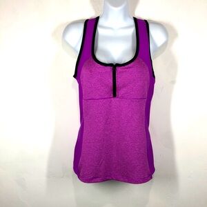 RBX purple tank zip up stripe tank size medium